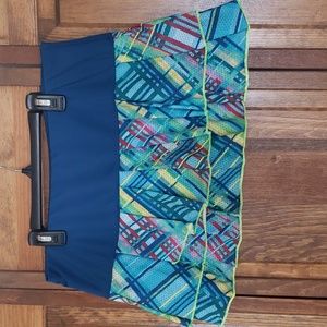 Lucky in Love Tiered Athletic Tennis Skort Skirt Sz L